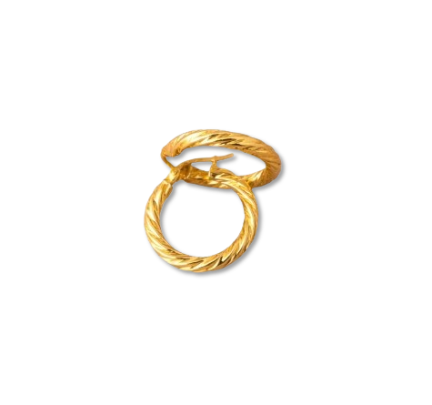 Golden Twist Hoop Earrings