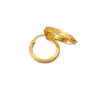 Hammered Gold Loop Earrings